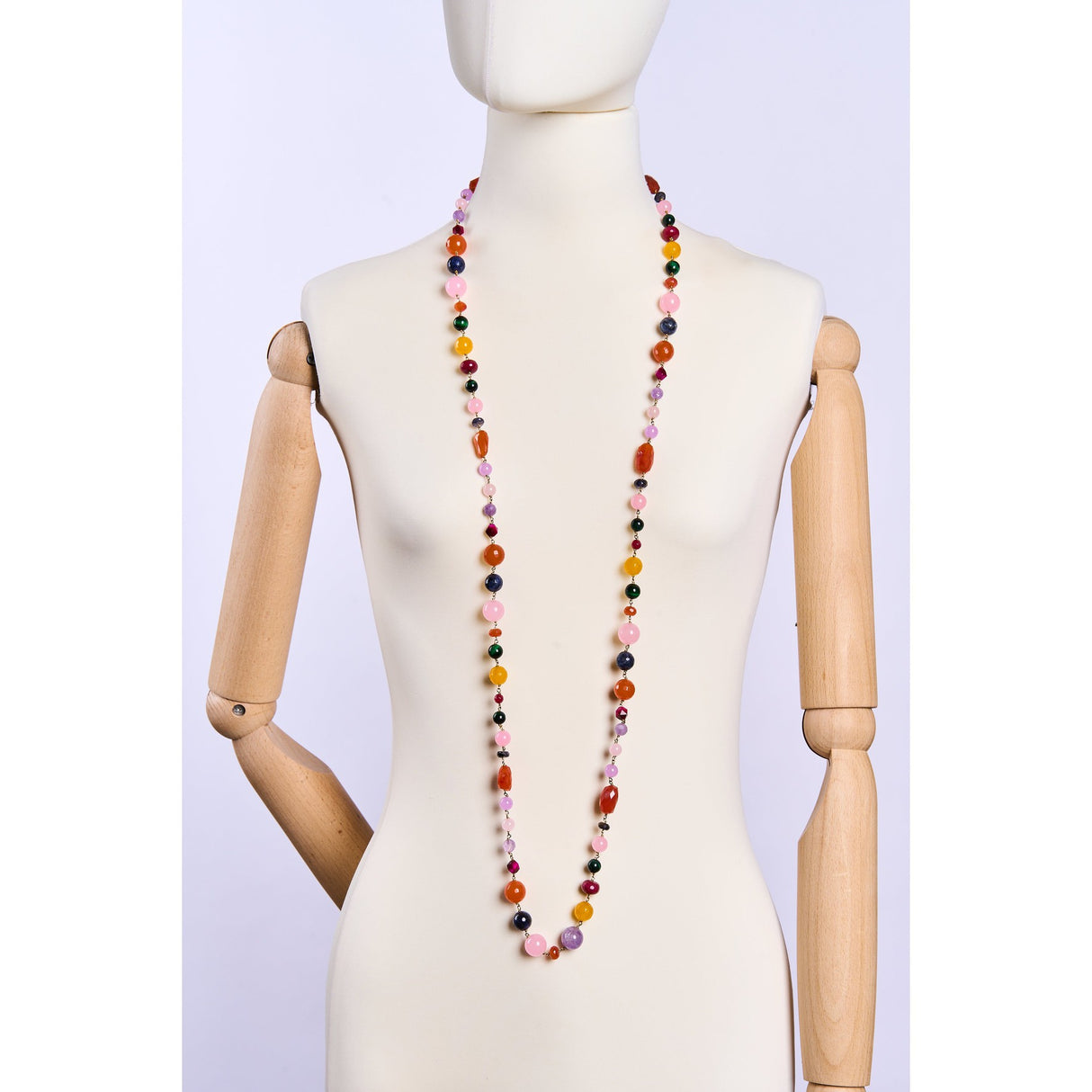 Collana lunga con Pietre Multicolore-Girocolli-AMLÈ-Gioielleria Granarelli