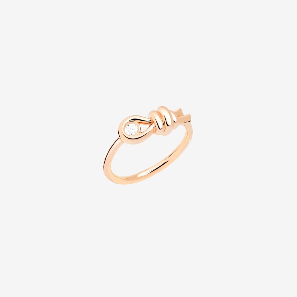 DoDo Knot Ring in Rose Gold and White Diamond