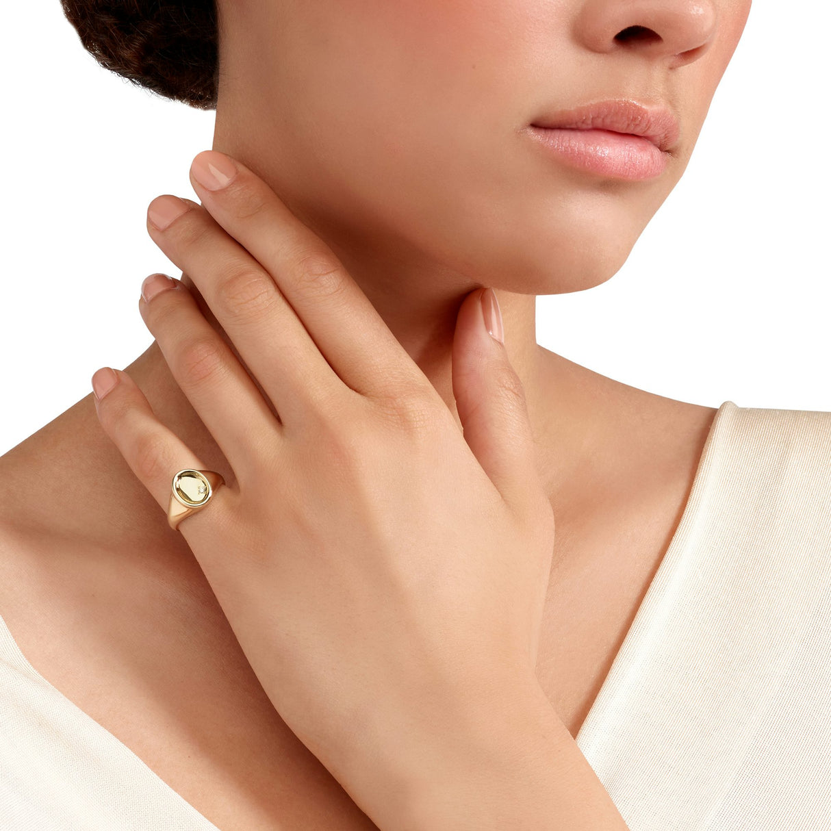 Anello DoDo Sigillo Oro Giallo e Diamante Bianco