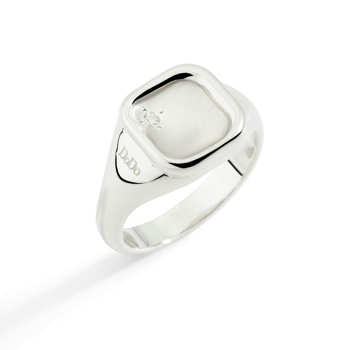 Anello DoDo Sigillo Argento e Diamante Bianco
