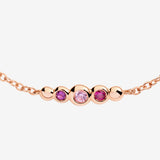 Bracciale DoDo Bollicine Oro Rosa, Ametista, Zaffiro Rosa e Rubino