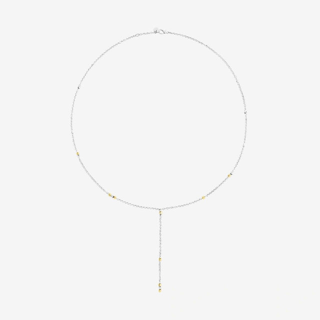 Collana DoDo Rosario Lariat Argento e Oro Giallo-Girocolli-DODO-Gioielleria Granarelli