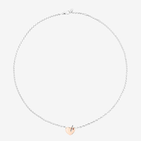 Collana DoDo Argento e Cuore Oro Rosa Tbar-Girocolli-DODO-Gioielleria Granarelli