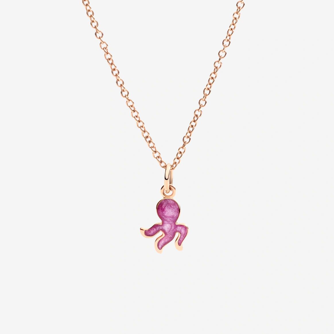 Charm DoDo Polpo Oro Rosa con Smalto Viola Chiaro