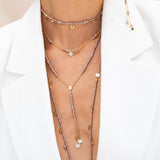 Collana rosario con Pepite di Zirconi Milky