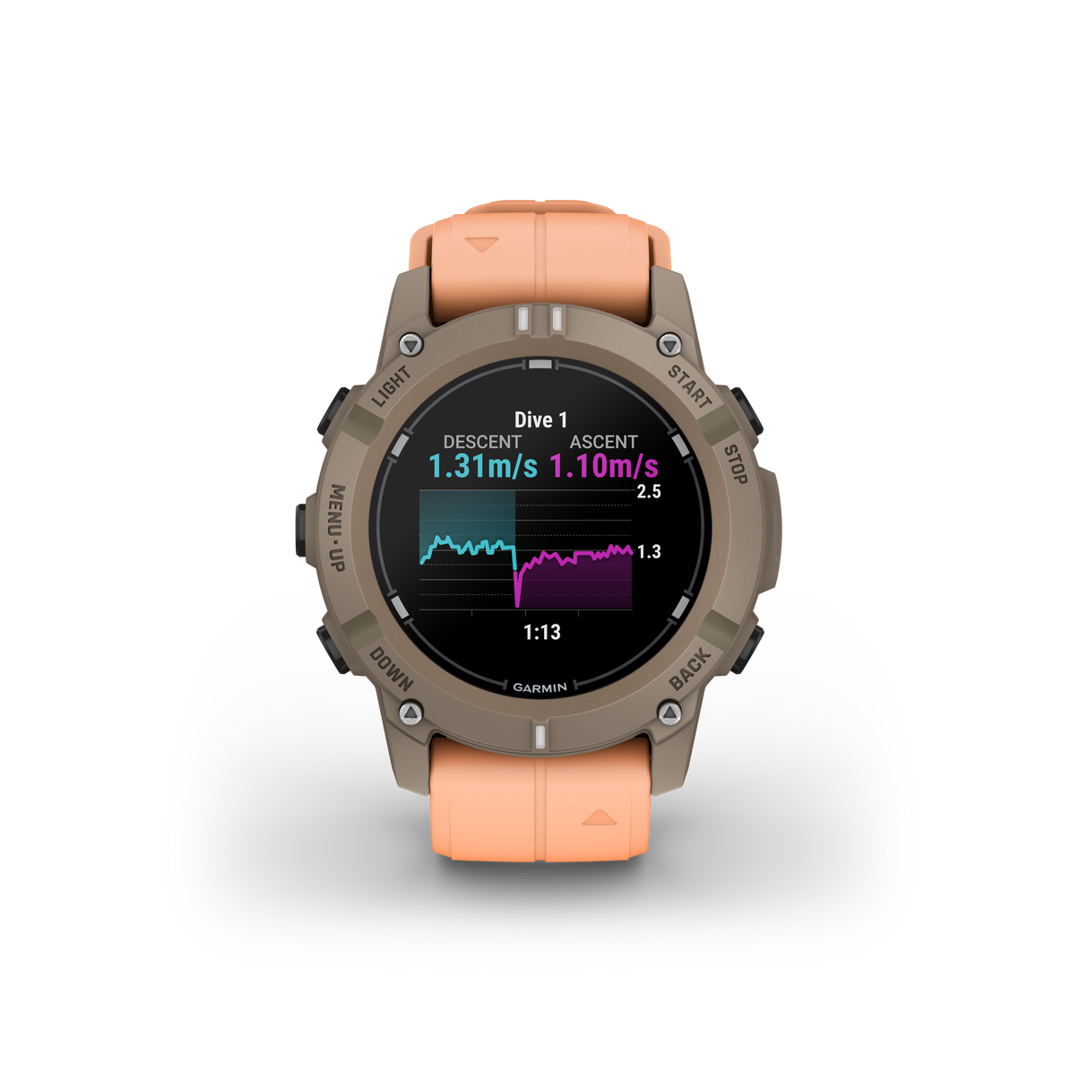 Descent™ G2 Paloma con cinturino Shell Pink-Orologi-GARMIN-Gioielleria Granarelli