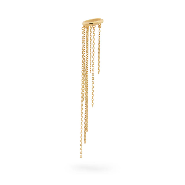 Mono Earcuff Floating Frange Dorato - Cleo-Orecchini-RUE DES MILLE-Gioielleria Granarelli