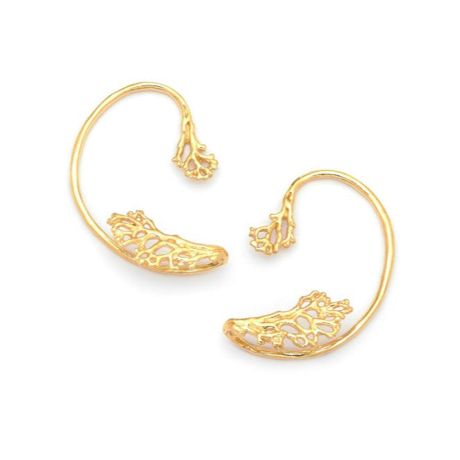 Orecchini Ear Cuff Coral Dorati