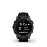 epix™ Pro (Gen 2) – Sapphire Edition | 47 mm Carbon Gray DLC Titanium con cinturino Black Leather-Orologi-GARMIN-Gioielleria Granarelli