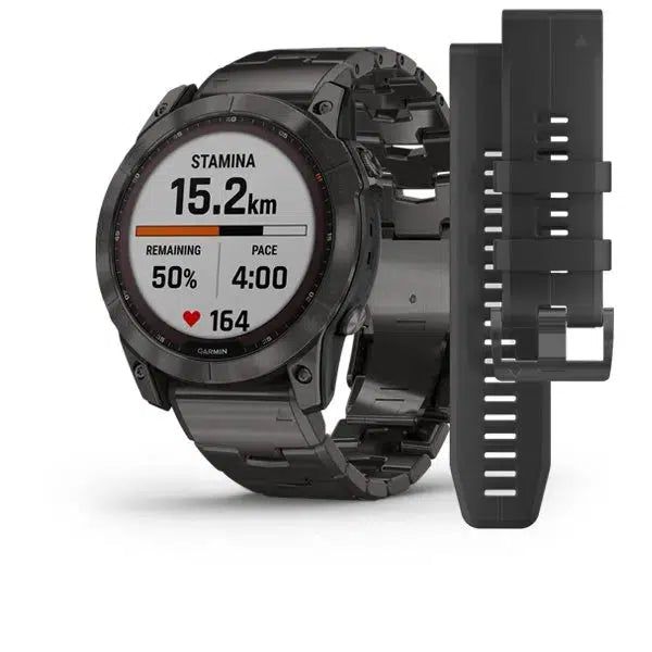 Orologi Fenix 7X Solar Vetro Zaffiro Titanium Black DLC con bracciale GARMIN