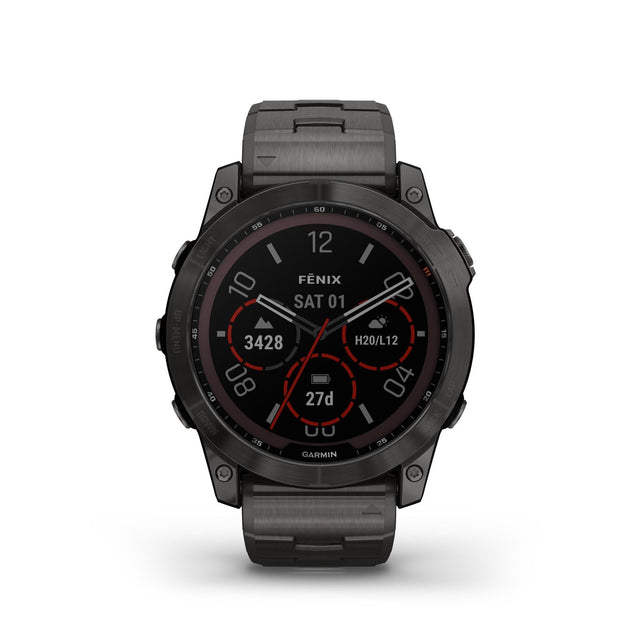 Fenix 7X Solar Vetro Zaffiro Titanium Black DLC con bracciale-GARMIN-010-02541-27-Gioielleria Granarelli