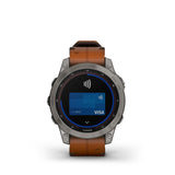 Fenix 7X Solar Vetro Zaffiro Titanium Pelle-GARMIN-010-02541-19-Gioielleria Granarelli