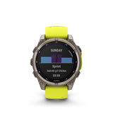 fēnix® 8 - 47 mm, Solar Vetro Zaffiro cinturino giallo-Orologi-GARMIN-Gioielleria Granarelli