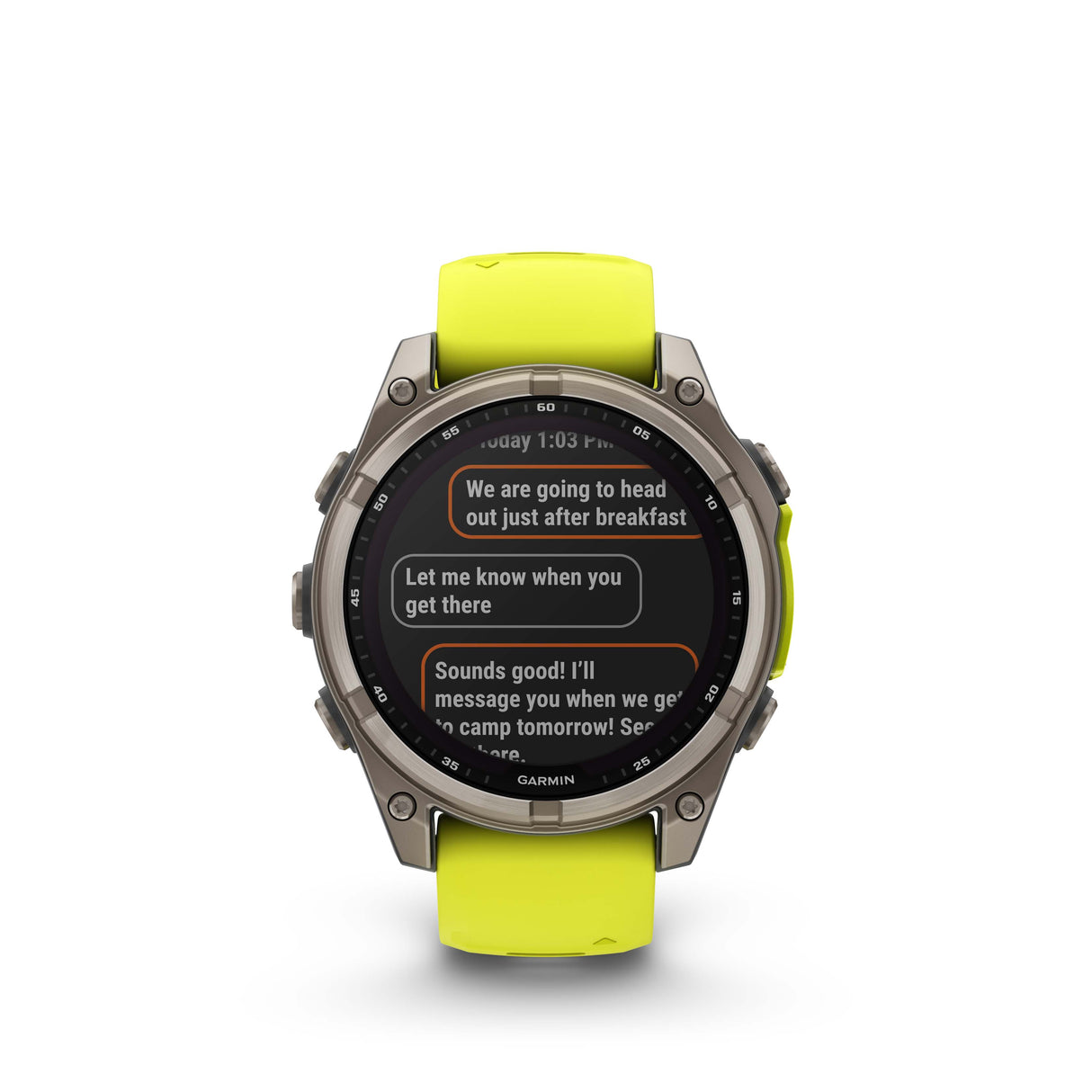 fēnix® 8 - 47 mm, Solar Vetro Zaffiro cinturino giallo-Orologi-GARMIN-Gioielleria Granarelli