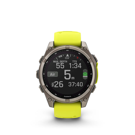 fēnix® 8 - 47 mm, Solar Vetro Zaffiro cinturino giallo-Orologi-GARMIN-Gioielleria Granarelli