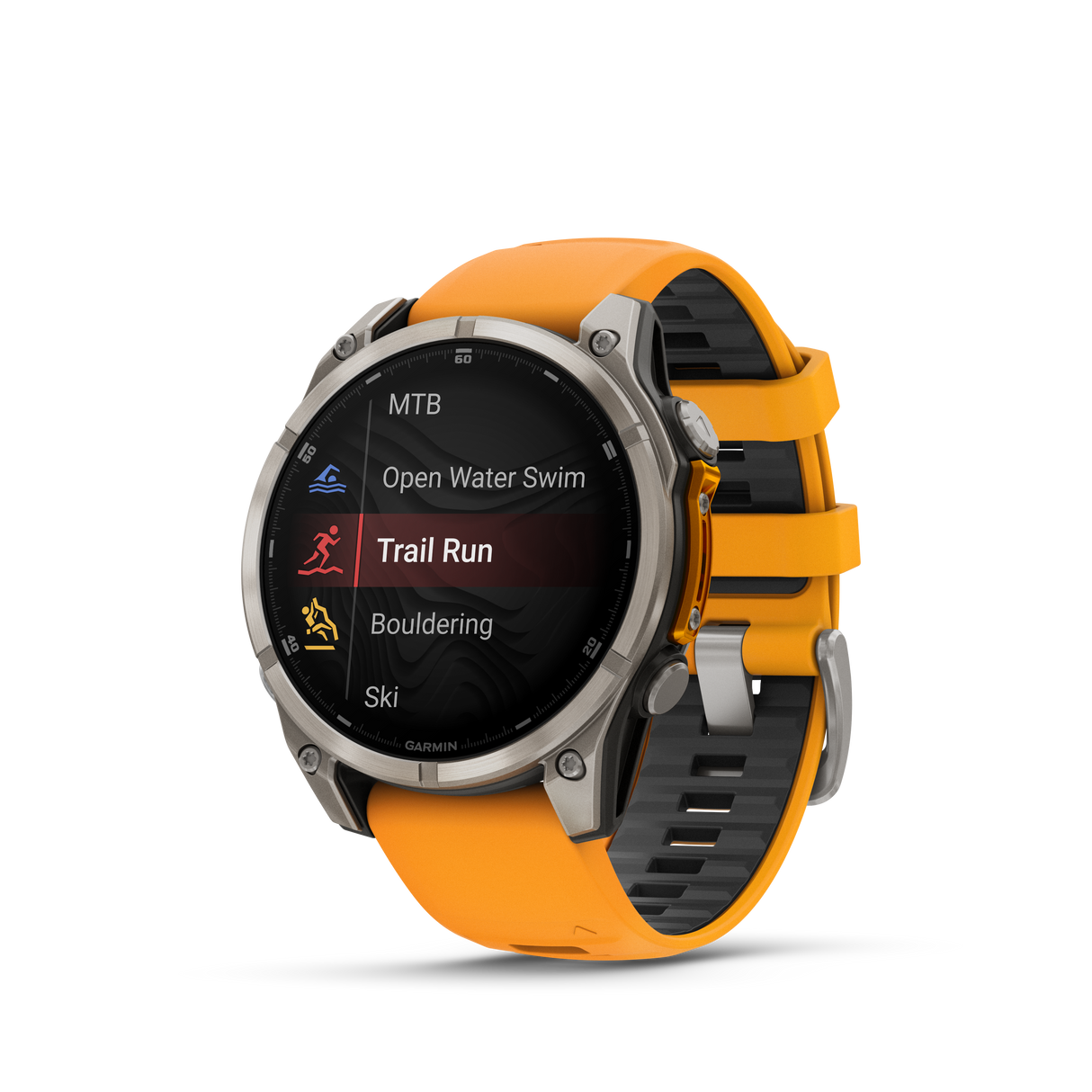 fēnix® 8 - 47 mm, AMOLED Titanium & Spark Orange-Orologi-GARMIN-Gioielleria Granarelli