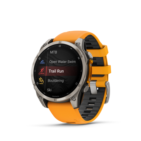 fēnix® 8 - 47 mm, AMOLED Titanium & Spark Orange-Orologi-GARMIN-Gioielleria Granarelli