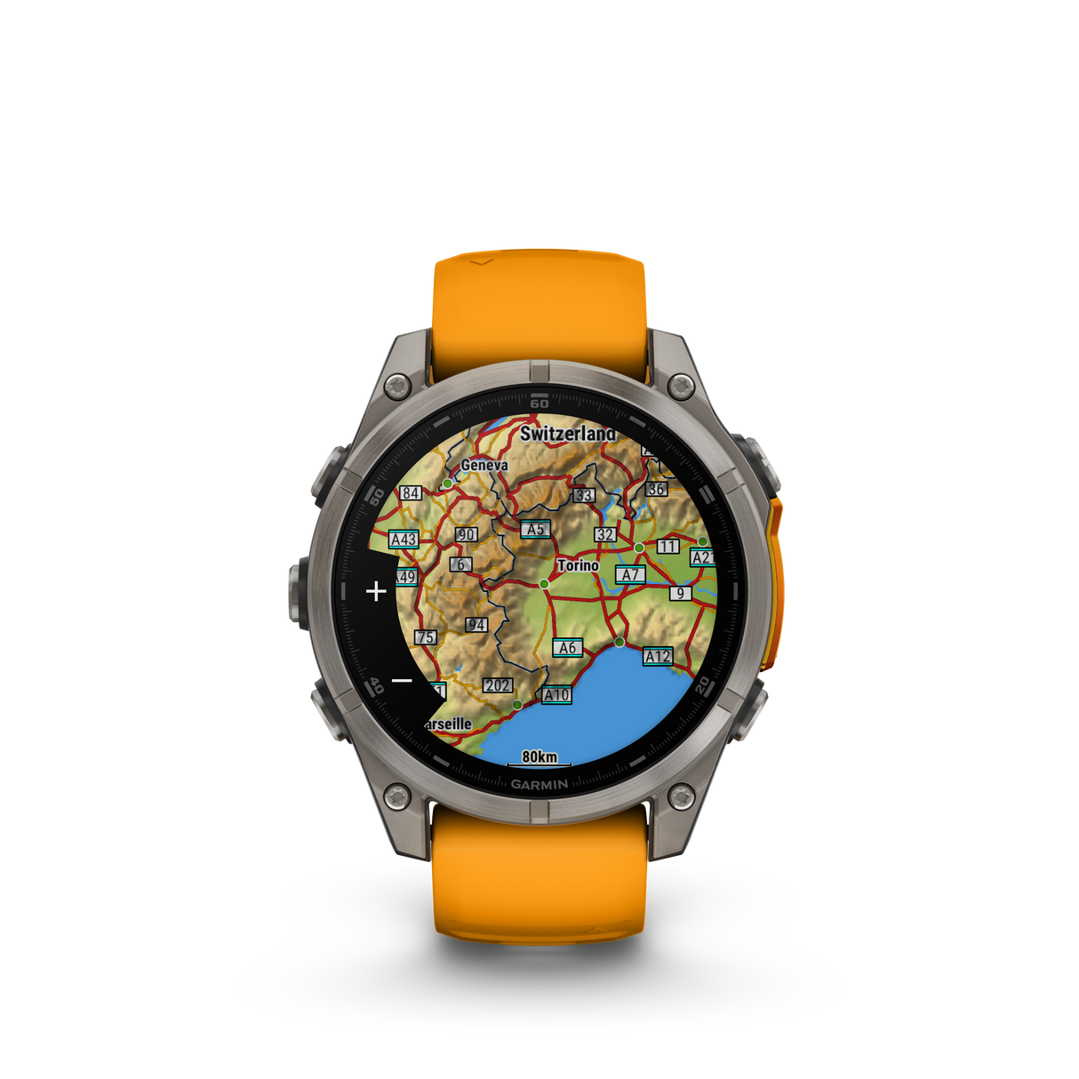 fēnix® 8 - 47 mm, AMOLED Titanium & Spark Orange-Orologi-GARMIN-Gioielleria Granarelli