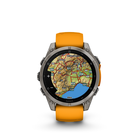 fēnix® 8 - 47 mm, AMOLED Titanium & Spark Orange-Orologi-GARMIN-Gioielleria Granarelli