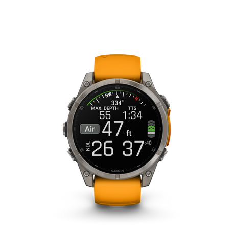 fēnix® 8 - 47 mm, AMOLED Titanium & Spark Orange-Orologi-GARMIN-Gioielleria Granarelli