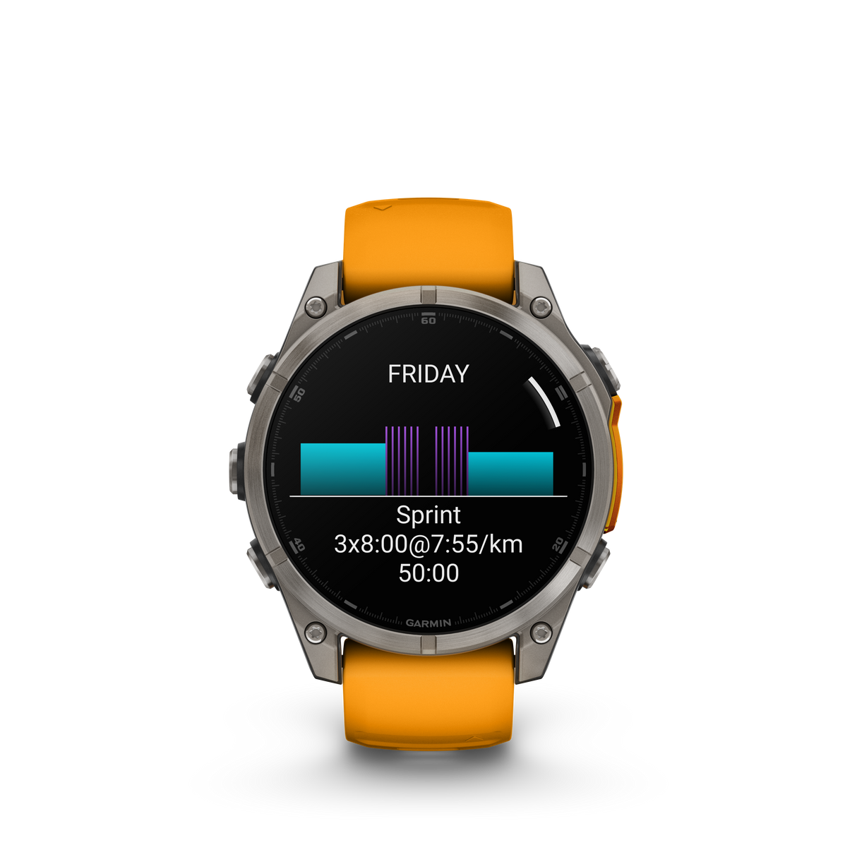 fēnix® 8 - 47 mm, AMOLED Titanium & Spark Orange-Orologi-GARMIN-Gioielleria Granarelli