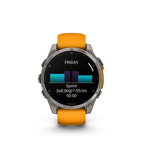 fēnix® 8 - 47 mm, AMOLED Titanium & Spark Orange-Orologi-GARMIN-Gioielleria Granarelli