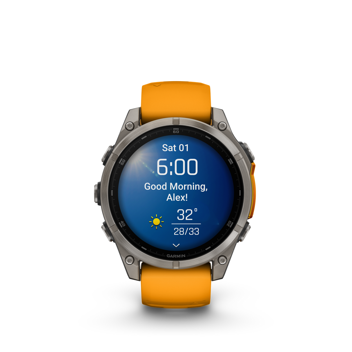 fēnix® 8 - 47 mm, AMOLED Titanium & Spark Orange-Orologi-GARMIN-Gioielleria Granarelli