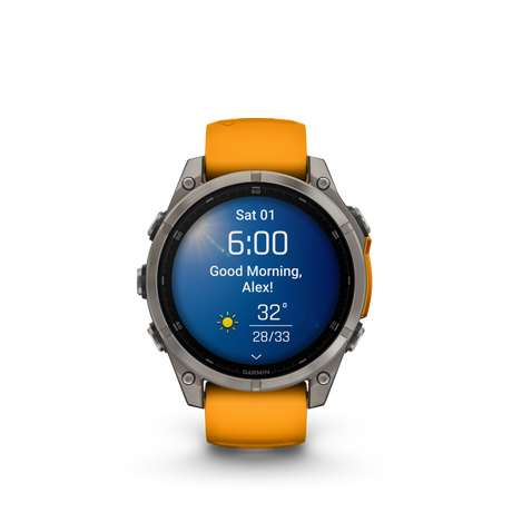 fēnix® 8 - 47 mm, AMOLED Titanium & Spark Orange-Orologi-GARMIN-Gioielleria Granarelli