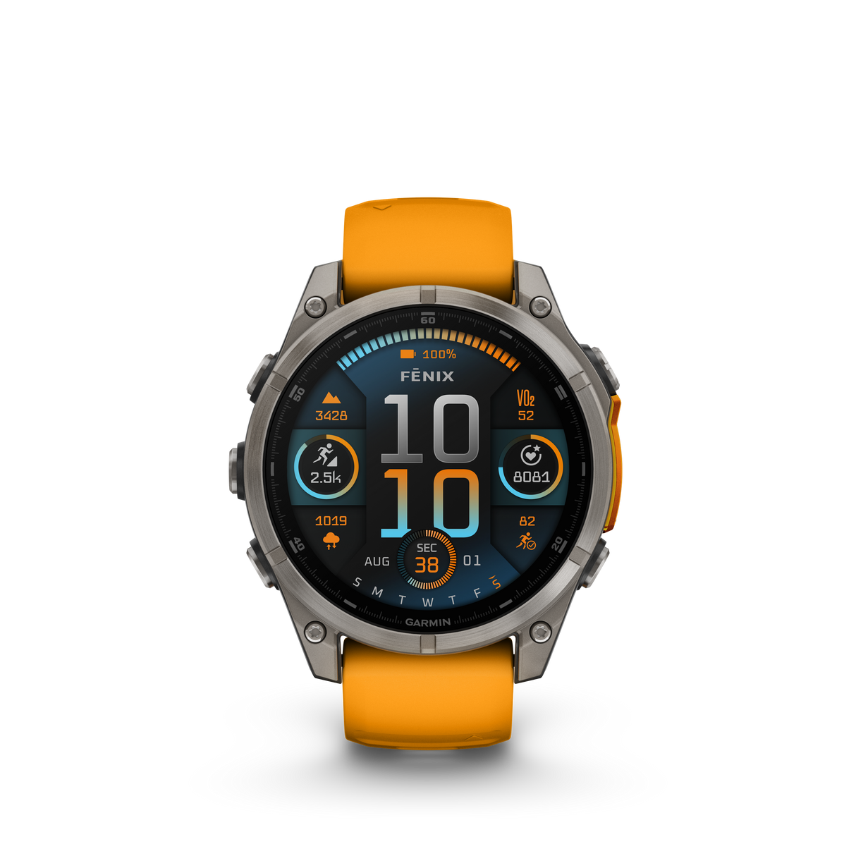 fēnix® 8 - 47 mm, AMOLED Titanium & Spark Orange-Orologi-GARMIN-Gioielleria Granarelli