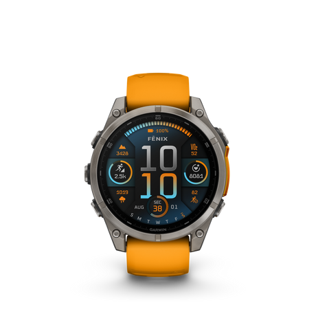 fēnix® 8 - 47 mm, AMOLED Titanium & Spark Orange-Orologi-GARMIN-Gioielleria Granarelli