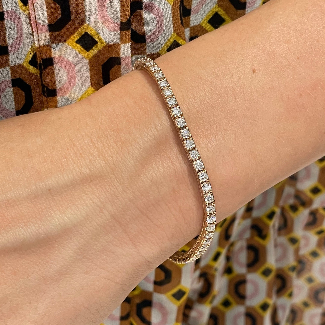 Bracciale Tennis oro Bianco in diamanti taglio brillante made in