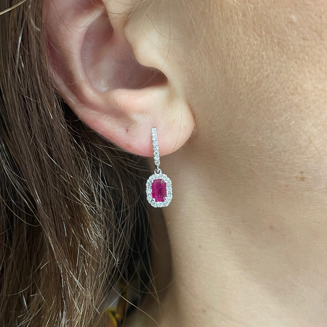 Orecchini rubini e brillanti clearance