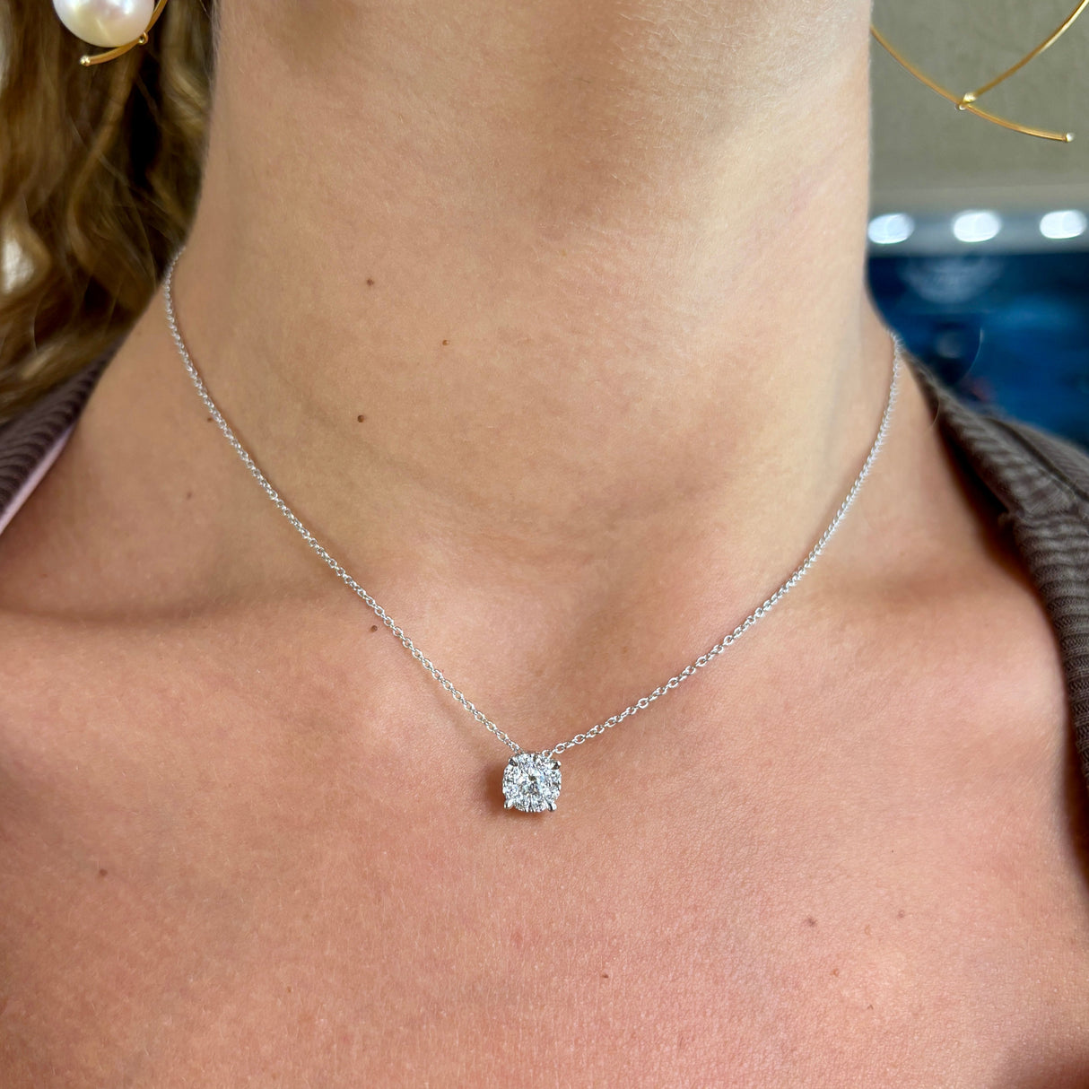 Lichte punto chramrol illusie diamanten 0,45kt in wit goud