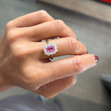 Anello in Oro Rosa con Zaffiro rosa 1.32kt e Diamanti