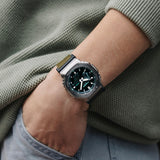 G-Shock Protection Grey Metal Collection cinturino Tessuto Verde-Orologi-CASIO-Gioielleria Granarelli