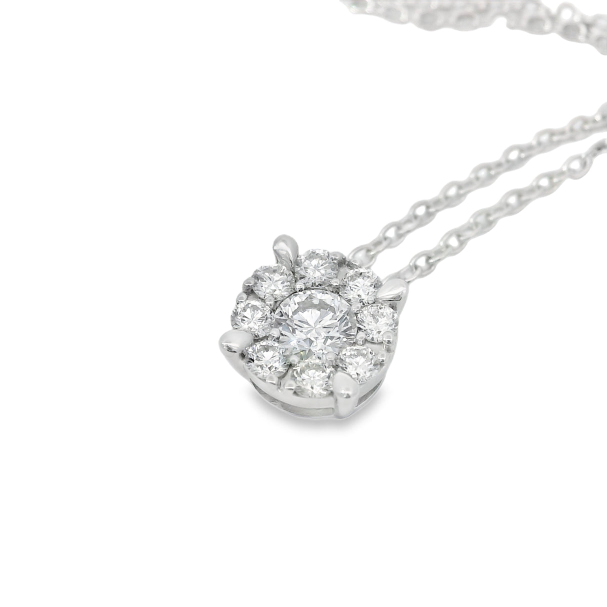 Lichte punto chramrol illusie diamanten 0,45kt in wit goud