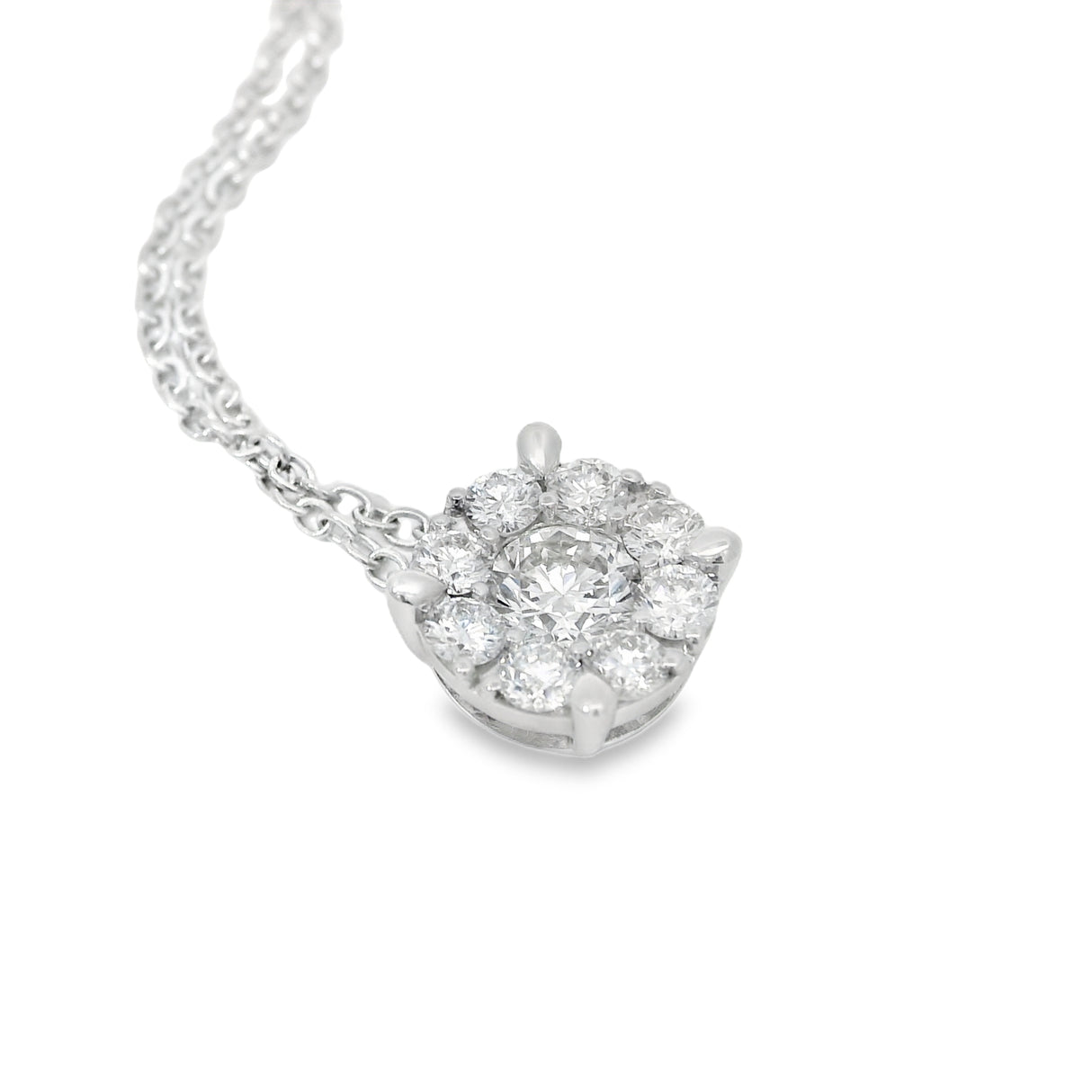 Diamond flower crew 0.49kt in white gold