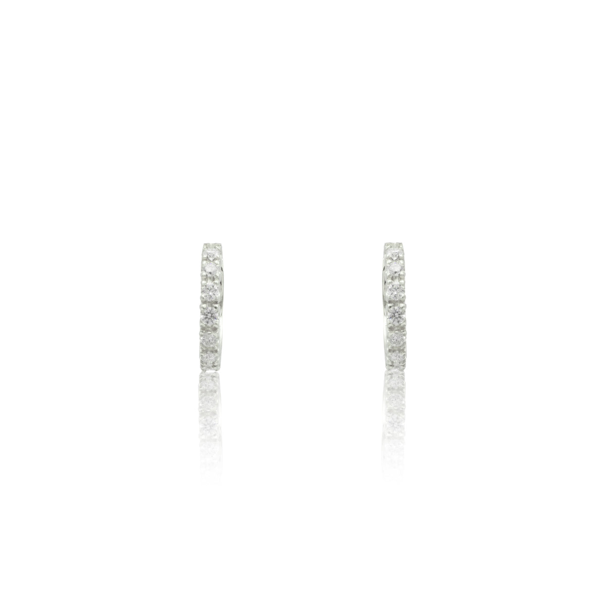 Orecchini Cerchi con Diamanti Bianchi 0.49kt in Oro Bianco-Orecchini-GRANARELLI-Gioielleria Granarelli