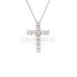 Collana Croce Diamanti in Oro Bianco 18kt-Girocolli-GRANARELLI-Gioielleria Granarelli