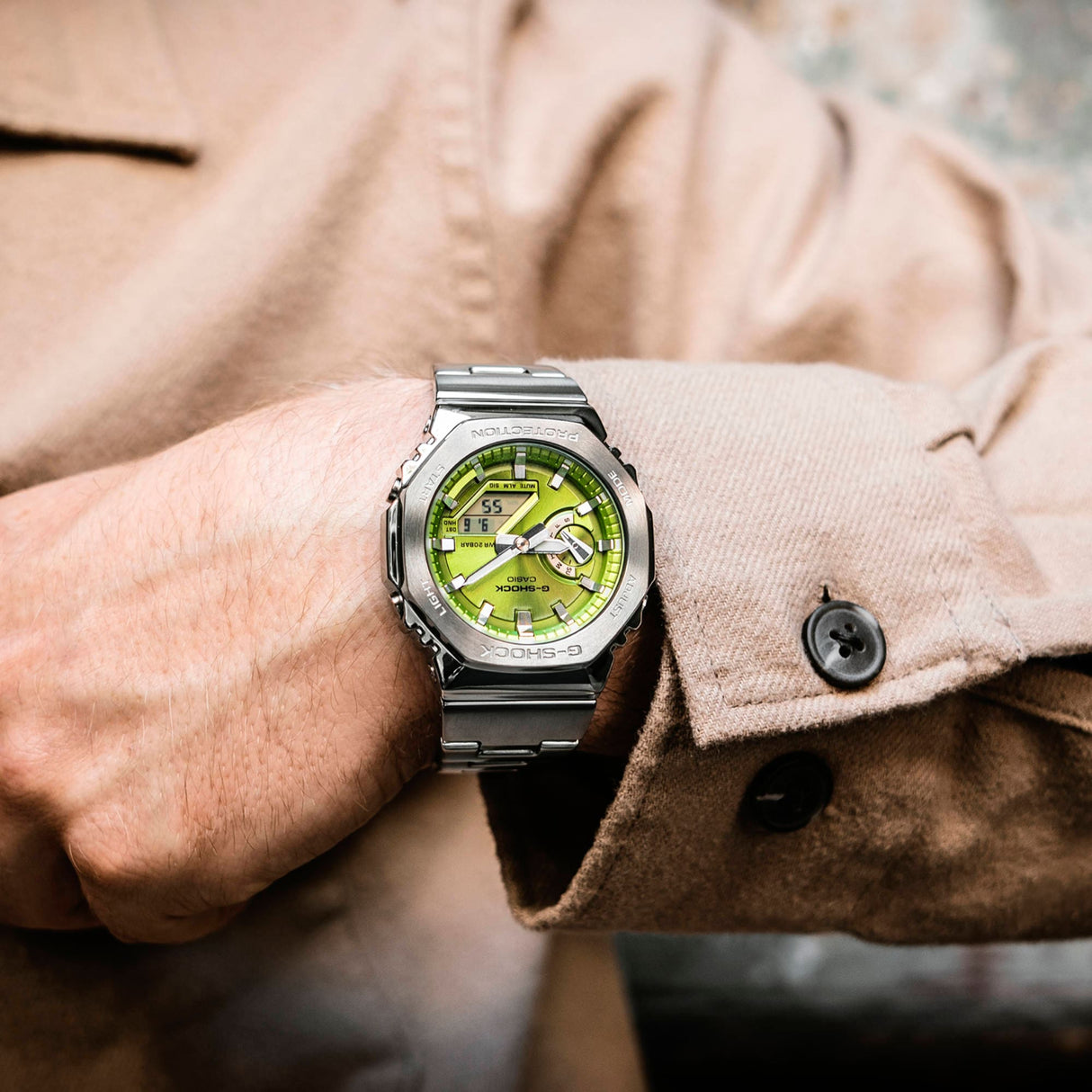 G-Steel GM-2100 Verde Acciaio-Orologi-CASIO-Gioielleria Granarelli