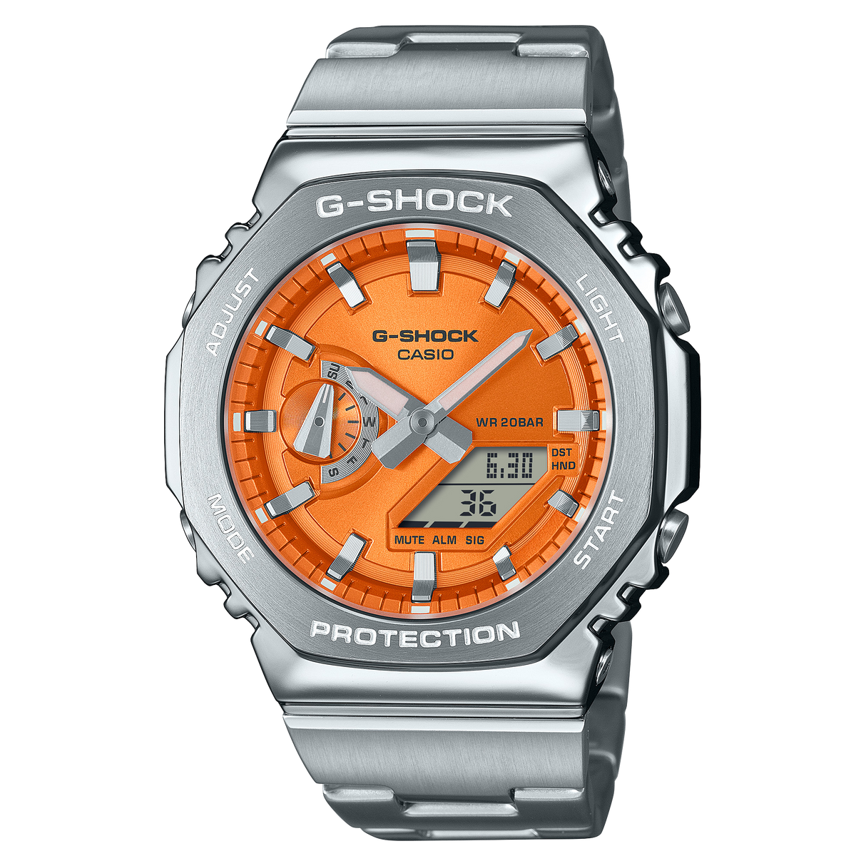 G-Steel GM-2100 Arancio Acciaio-Orologi-CASIO-Gioielleria Granarelli