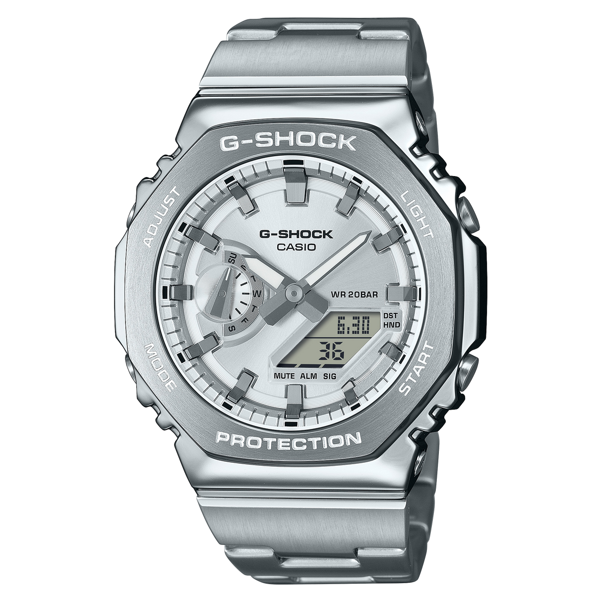 G-Steel GM-2100 Silver Acciaio-Orologi-CASIO-Gioielleria Granarelli