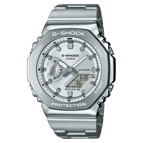 G-Steel GM-2100 Silver Acciaio-Orologi-CASIO-Gioielleria Granarelli