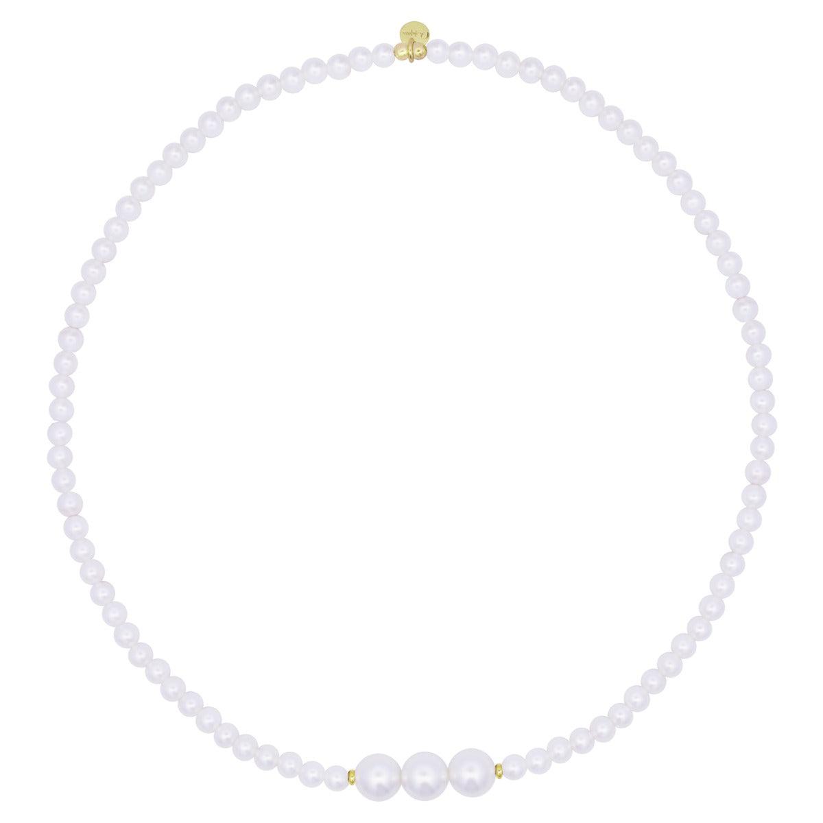 Girocollo elastico choker 3 Perle - Whiteside-Girocolli-RUE DES MILLE-Gioielleria Granarelli