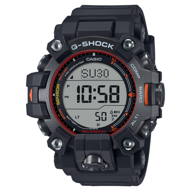 G-Shock Master of G MUDMAN Black and Red-Orologi-CASIO-Gioielleria Granarelli