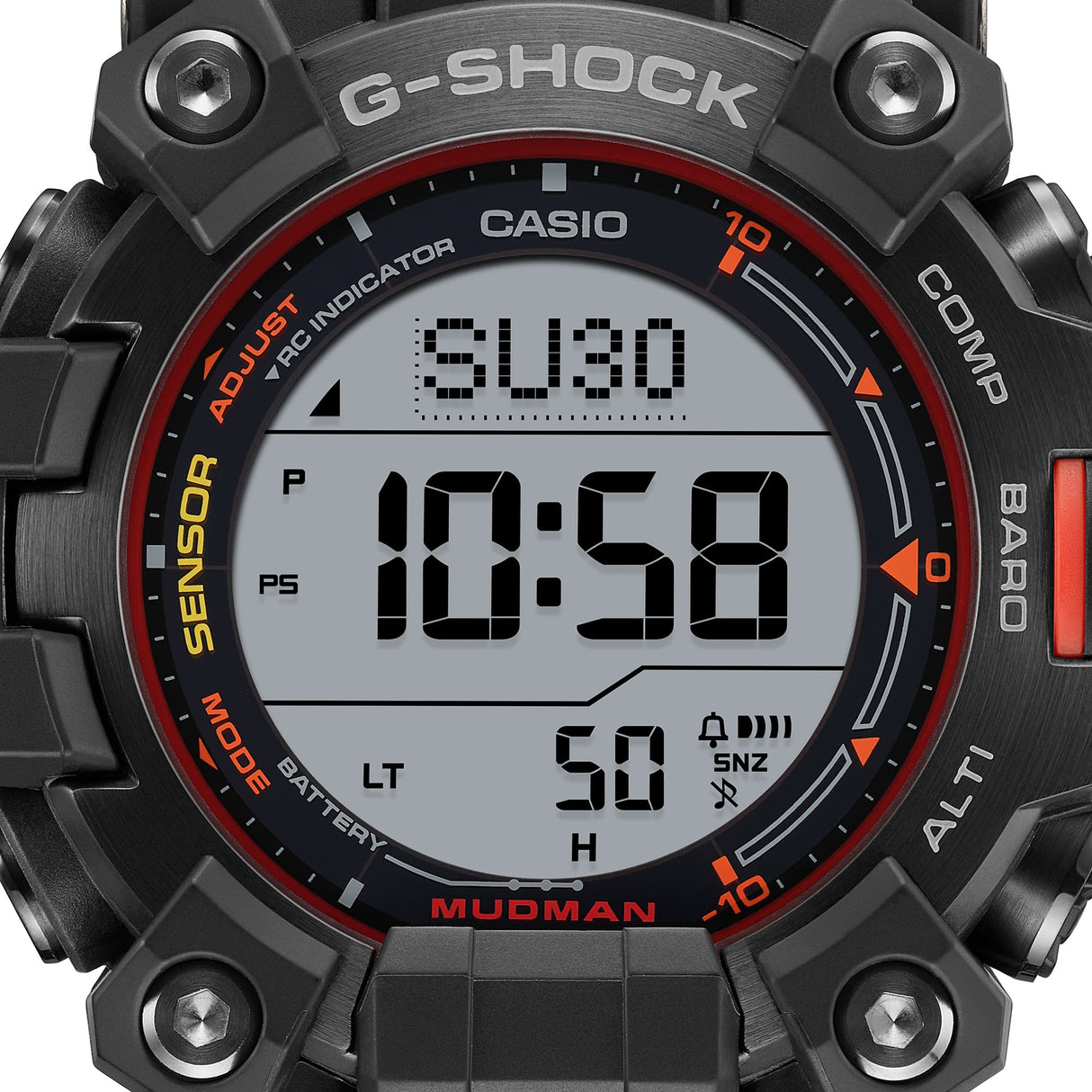 G-Shock Master of G MUDMAN Black and Red-Orologi-CASIO-Gioielleria Granarelli