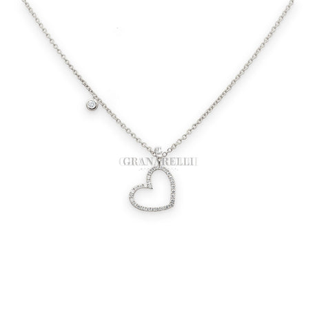 Girocollo Cuore Silhouette Diamanti in Oro Bianco-Girocolli-CRIVELLI-Gioielleria Granarelli