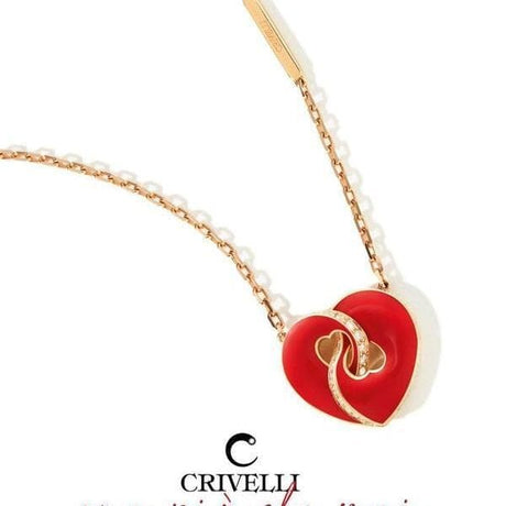 Girocollo Cuore Smalto Rosso "Ora Più che mai"-Girocolli-CRIVELLI- [SKU] -Gioielleria Granarelli