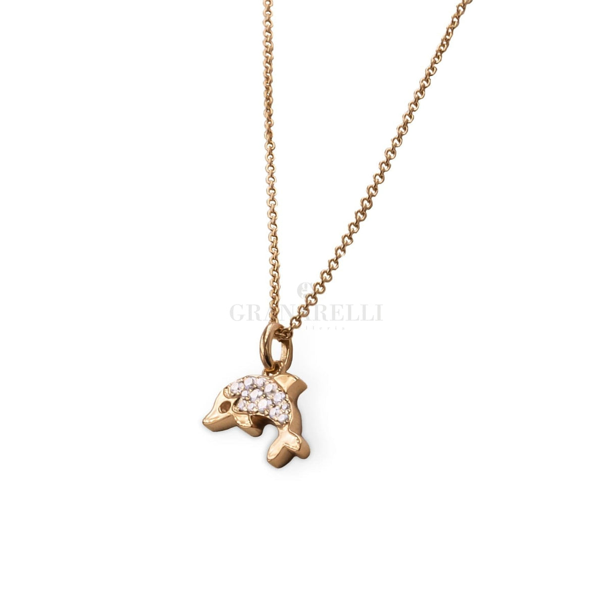 Girocollo Delfino in Oro Rosa con Diamanti-Bracciali-CRIVELLI- [SKU] -Gioielleria Granarelli