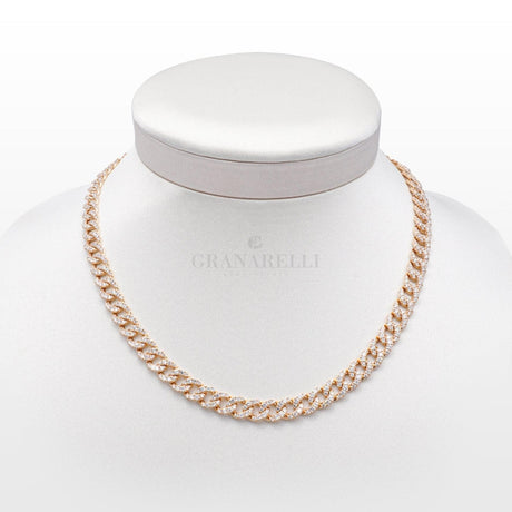 Girocollo Groumette in Oro Rosa con Diamanti-Girocolli-CRIVELLI- [SKU] -Gioielleria Granarelli